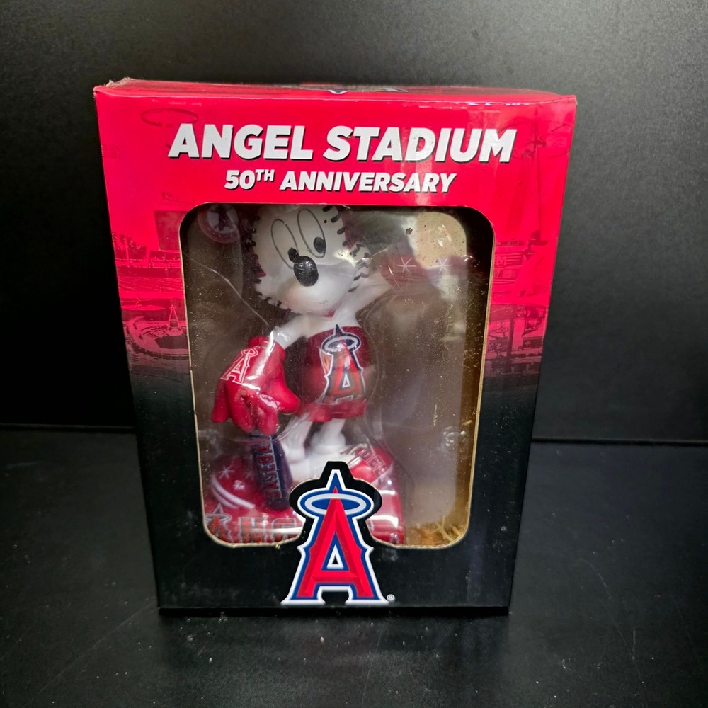 MLB Disney Mickey Mouse Figurine Red Angel Stadium 50th Anniversary Statue